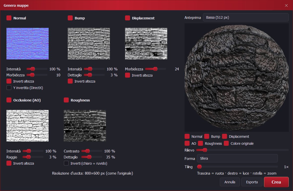 Generazione delle mappe PBR con anteprima 3D